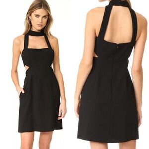 NEW JILL STUART Black Halter Cutout Mini Dress Size 0